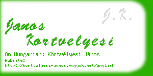 janos kortvelyesi business card
