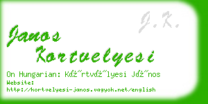 janos kortvelyesi business card